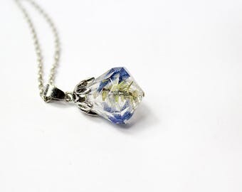 blue green necklace crystal jewelry moss necklace terrarium jewelry blue jewelry gifts for wife flower necklace resin necklace cute gift Р69