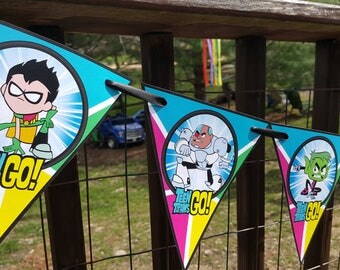 Teen Titans Go Birthday Banner - Personalized
