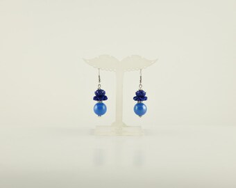 Water lilies, flower drop earrings