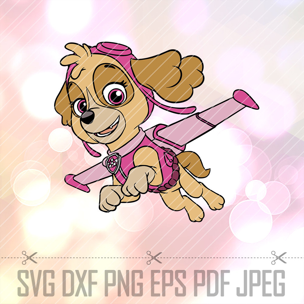 Download SVG DXF Paw Patrol Skye Layered Colors Vector Cut Files Cricut