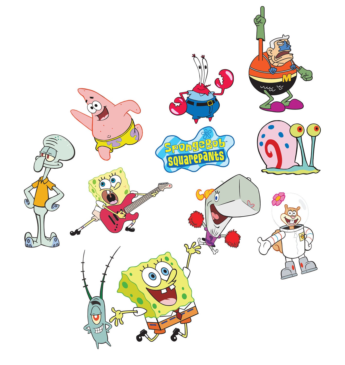 Spongebob Svg, Spongebob Clipart For Design Print  Silhouette Cameo 