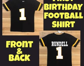 First birthday shirt, boys first birthday. Football birthday shirt, football party, toddler football jersey, 1st birthday shirt