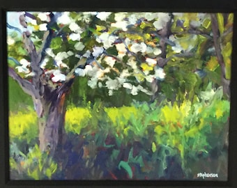 Original Oil Painting Framed Landscape "Dogwood"