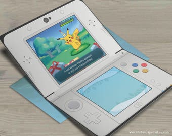 Pikachu Pokemon Sun Moon Happy Birthday Nintendo 3DS Gamer Nerdy Anime Video Game Greeting Card