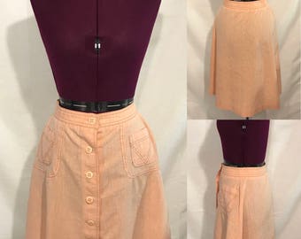 1970's | College Town | orange A-line skirt