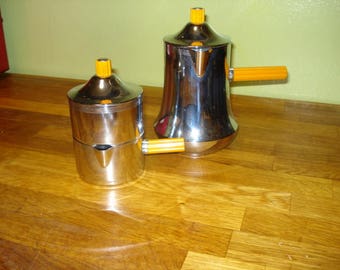 PRICE REDUCED! Art Deco Farberware Chrome Coffee Service with Bakelite Stick Handes