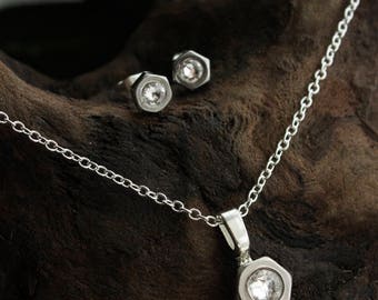 Hex Nut Stud & Necklace Set