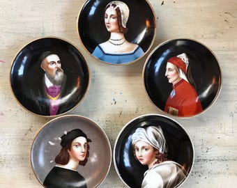 Richard Ginori Porcelain Plates | Made in Italy | Hand Painted Portraits