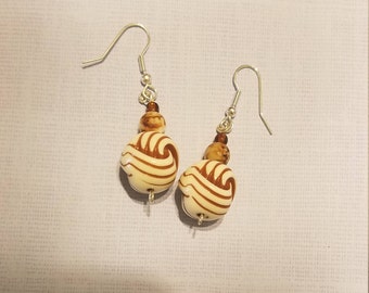 Creamy Swirl Drop Earrings