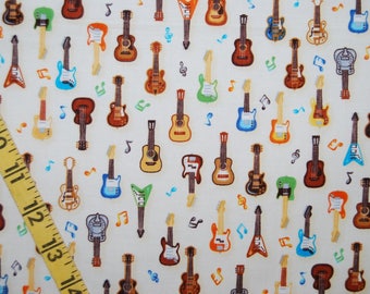 GUITARS- Music Fabric- Band Fabric- Guitar Fabric- Girl Fabric- Boy ...