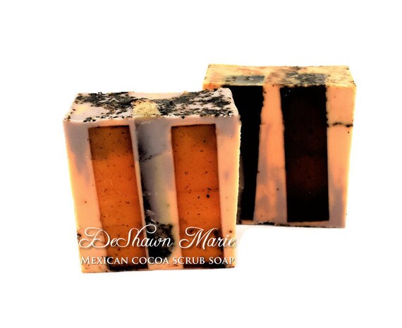 SALE SOAP- Mexican Cocoa Coffee Scrub Soap - Coffee Soap - Chocolate Soap -Vegan Soap - Handmade Soap- Soap Gift - Soap Favors - Valentine's