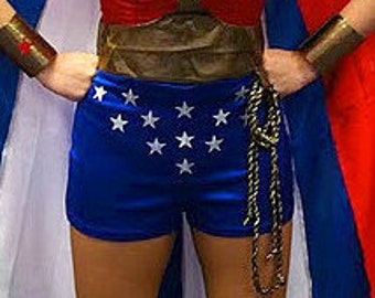 Wonder Woman Shorts only... Quality Woven Stretch Satin...