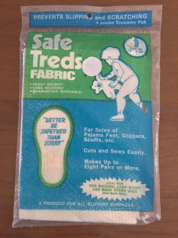 Rare Vintage Safe Treds Fabric For Baby Pajama Feet Prevents Slips Scratches