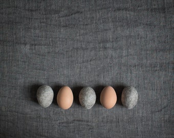 Natural gray marble felted eggs - Eco friendly Easter home decor - Set of three Easter basket filler egg hunt - Stone like rustic ornament