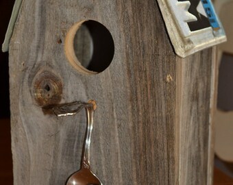 Birdhouse with Spoon Rest and Arkansas License Plate Roof