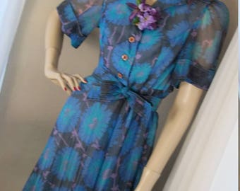 1940s Authentic Vintage Organza Schoolgirl Dress Size S/M