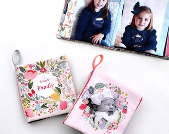Floral Cloth Photo Book // Fabric Baby Book // Custom Soft Book // Flowers // Baby Girl