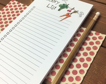 Magnetic Grocery List Notepad - Half Sheet Shopping List Notepad, Magnetic Notepad, Simple Grocery List - 52 Sheet, 4.25 x 11 Notepad
