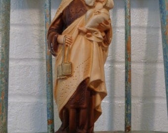 Vintage Plaster Saint and baby