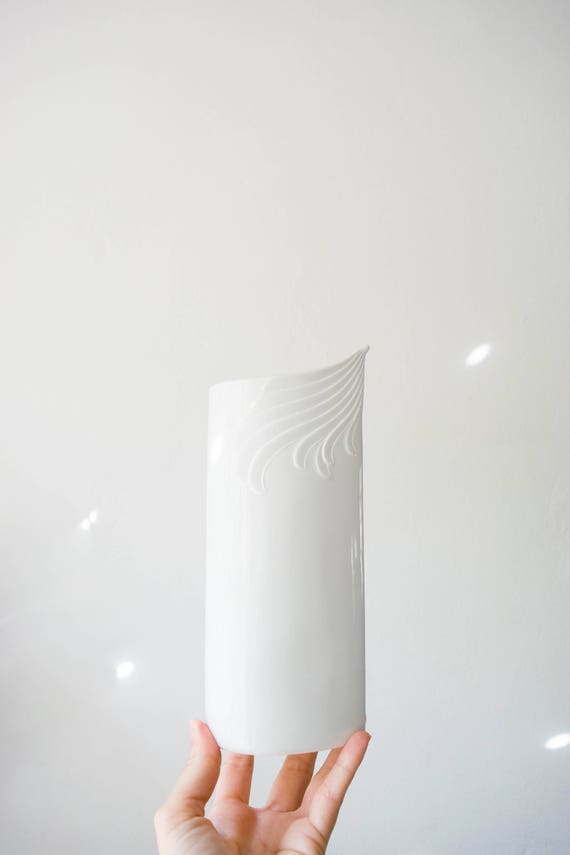 Mid Century Modern Glazed and Matte White Porcelain Vase // AK Kaiser West Germany // Bohemian Home Decor