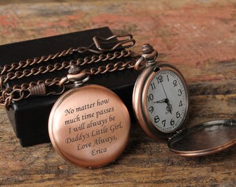 Gifts for Dad, Personalized Watch, Mens Personalized, Brides gift to Dad, Wedding gift for Dad, Custom Pocket Watch,Father of the Bride gift