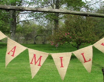 Family Banner, Burlap Family Banner, Custom Banner, Family Photo Prop, Family Celebration Banner, Family Photo Shoot, Rustic Home Decor