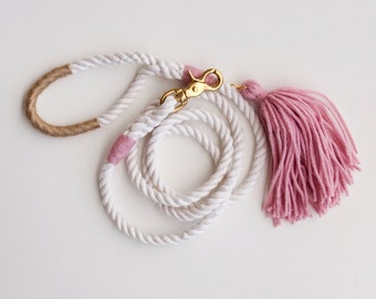 Pink Dog Leash / Rose & Gold / Rope Dog Leash Blush Wedding