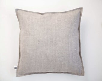 Linen throw pillow - pillow cover - pillowcase - decorative pillow from natural linen - pillow with edging around - cushion case - 0418