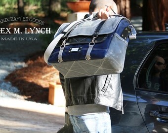 Weekender bag - waxed canvas bag - overnight bag - Luggage & Travel Bag - Fits in Airplane - 010040.2