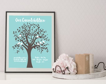 Grandchildren Family Tree - Grandparents gift - Family Tree - Gift for Grandparent - Grandma Gift - Grandfather Gift - Gift for Mom