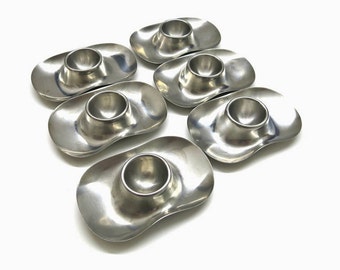 WMF Flatware - 6 eggcups | Stainless steel cromargan | Design W. Wagenfeld Germany
