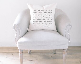 Throw Pillow - Love Grows, calligraphy, home decor, wedding gift, engagement present, housewarming gift, cushion cover, throw pillow