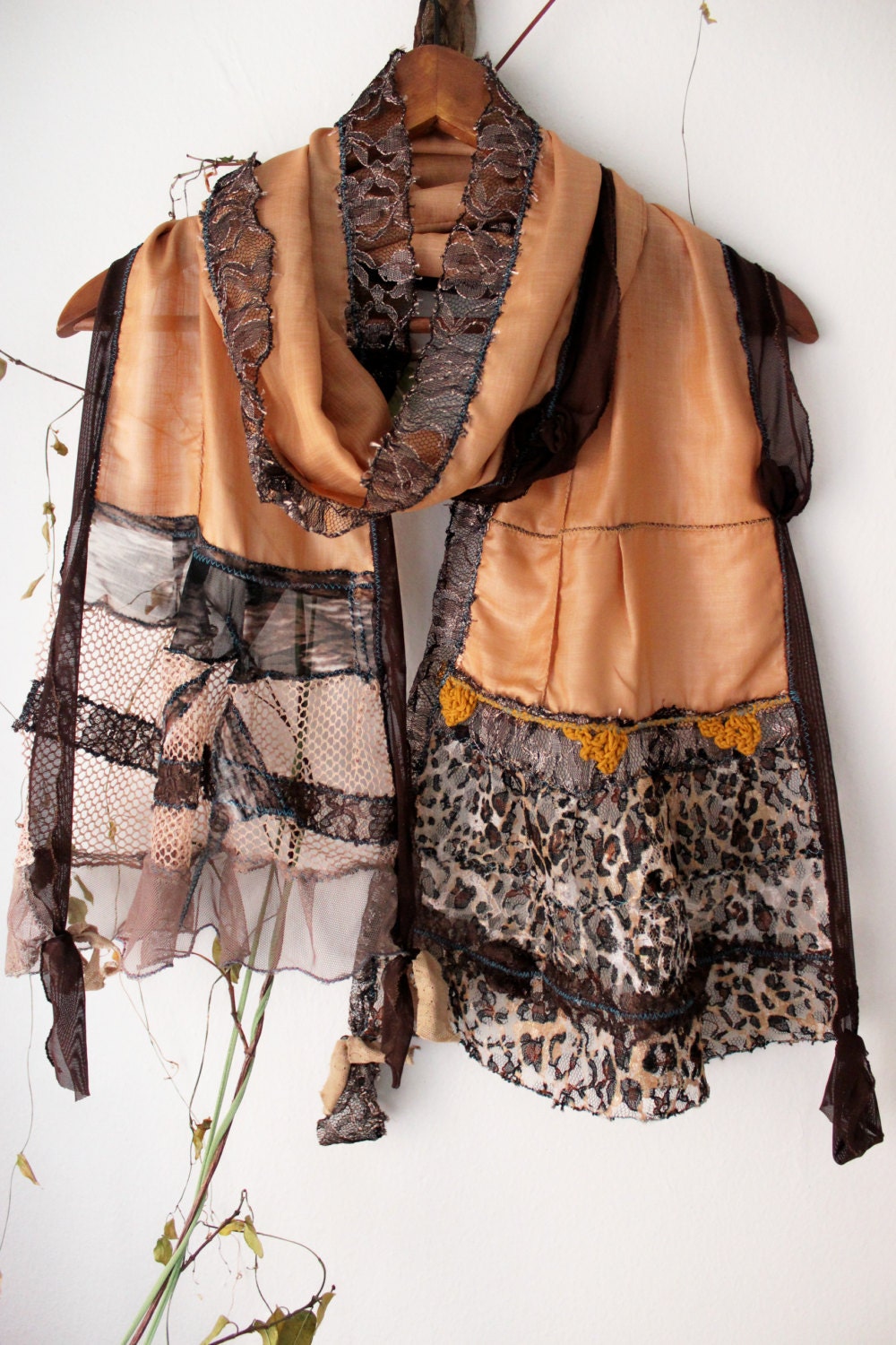 Scarves for women mauve brown and beige