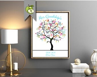 fingerprint class tree, Teacher tree, Appreciation Gift, teacher class Tree, Personalised Thank you, Tree printable, Kids fingerprints