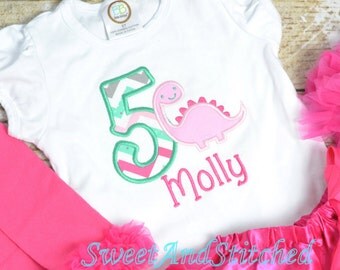 Pink dinosaur birthday outfit - Girls Dinosaur birthday shirt! 1st, 2nd, 3rd, 4th, 5th, etc dinosaur birthday shirt or birthday outfit!