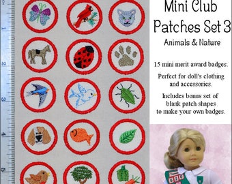 Pixie Faire Genniewren Designs Mini Club Patches Design Set 3 - Animals and Nature Machine Embroidery Designs