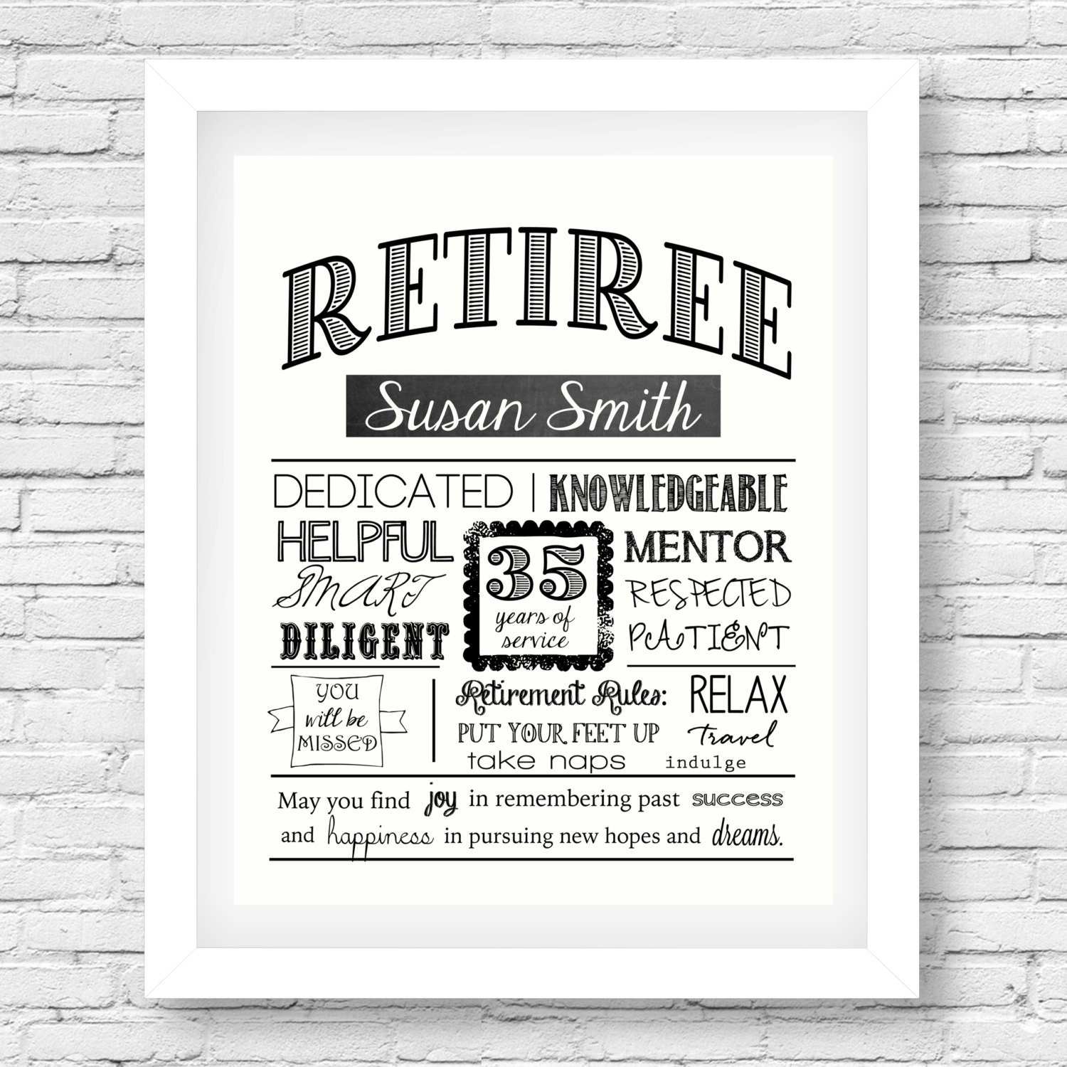 Retirement gift Retirement printable Retirement Poster