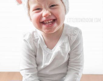 Little Lamb Baby Hat KNITTING PATTERN - knit hat pattern for babies, infants - sizes 0-3 months, 6 months, 12 months, 2T+