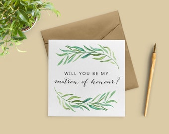 Matron of Honor Proposal, Will You Be My Matron of Honour Card, Matron of Honor Card, Bridal Party Cards, SKU: WYB002