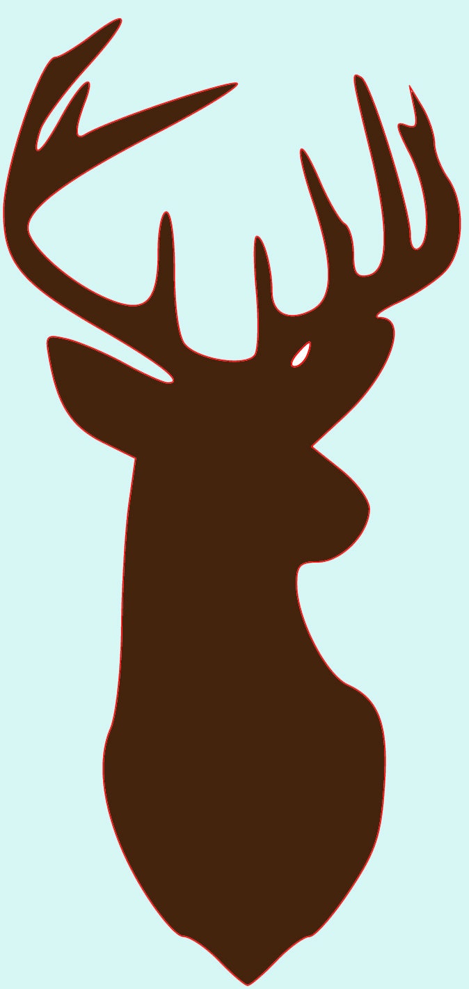 Download Deer Head Silhouette SVG Cut File Design