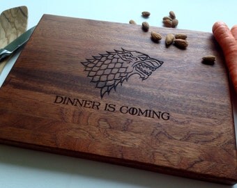 Personalized Gift For Him, Game Of Thrones, Game of Thrones Cutting Board, Dinnner Is Coming, For Men, Gift For Boyfriend, Christmas Gift