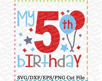 Fifth birthday svg | Etsy