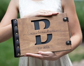 Wedding Album, Photo Album, Monogram Photo Album, Wood Photo Album, Custom Wedding Album, Monogram Guest Book, Guest Book, Rustic Guest Book