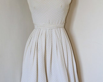 50s Creme White Dress