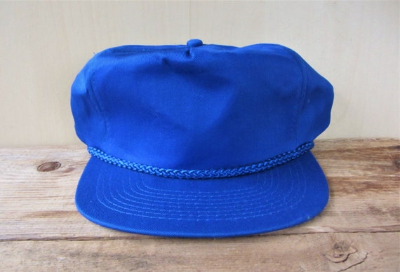 Vintage Blue Rope Lined Snapback Hat Blank Baseball Cap