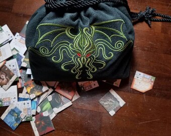 Embroidered Lined Drawstring Tile/Dice Bag - Made to Order
