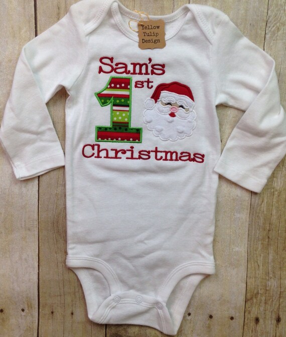 Items similar to Santa First Christmas Baby Onesie Toddler Shirt on Etsy