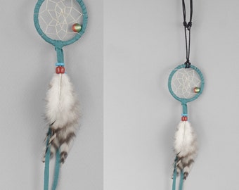 Dream Catcher Necklace, Dreamcatcher Jewelry, Feathers Necklace, Boho Necklace, Native Style Necklace, Turquoise Necklace