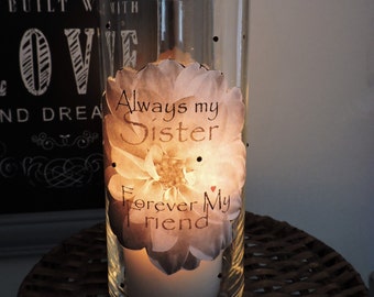 Sisters Candle Holder | Sister Gift | Sister Birthday Gift | Big Sister Gift | Little Sister Gift | Gifts for Sister | Sister Candle