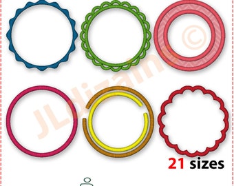 Circle Monogram Frame Design Set. Circle monogram embroidery frame Circle frame embroidery design. Monogram frame. Machine embroidery design